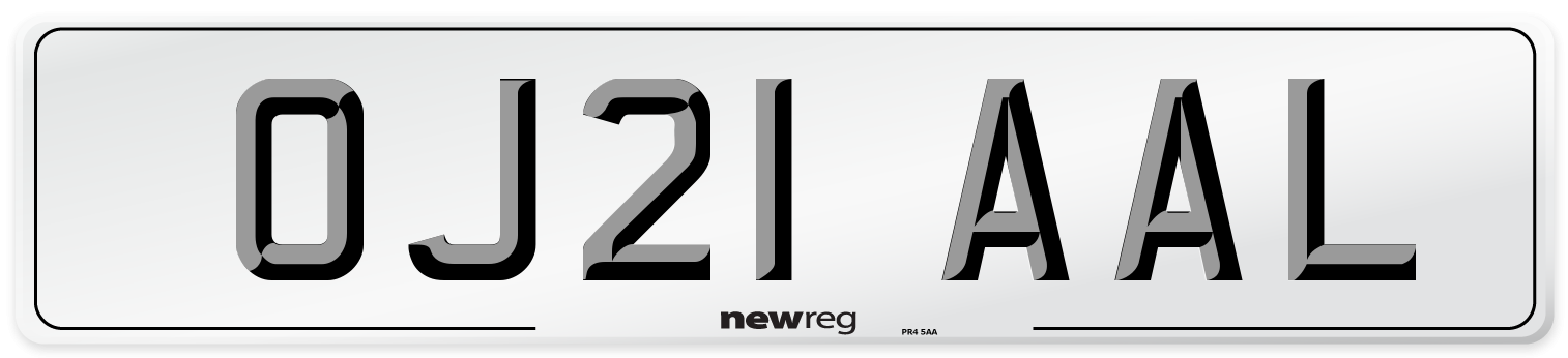 OJ21 AAL Number Plate from New Reg